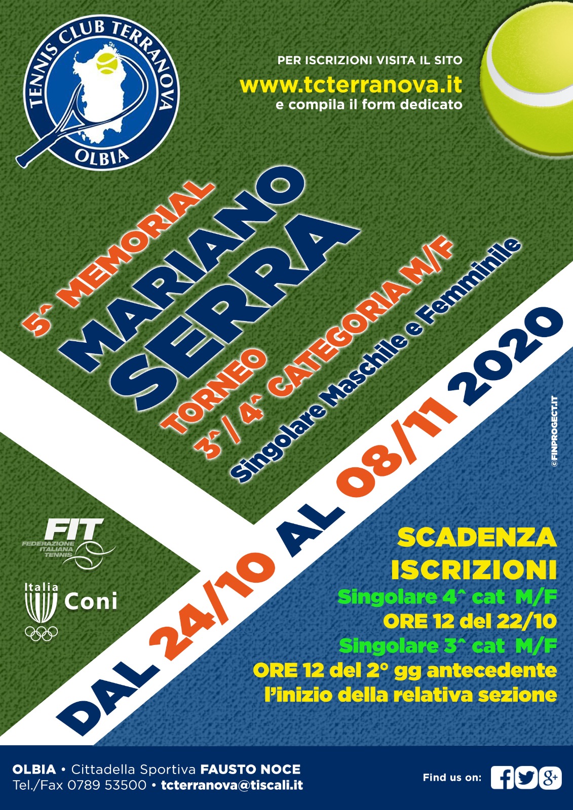 Torneo 3^ – 4^ Cat. M/F 5° Memorial Mariano Serra 2020