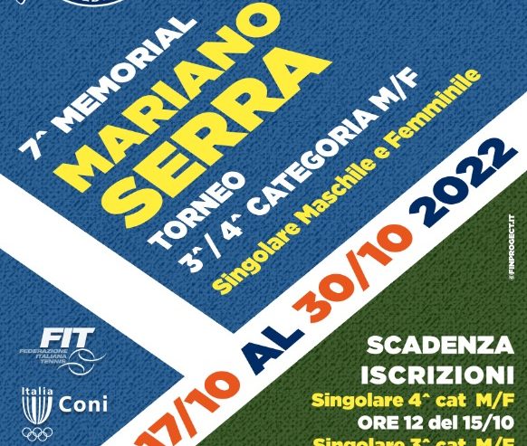 7^ Torneo Memorial Mariano Serra 3^ – 4^ cat. M/F 2022