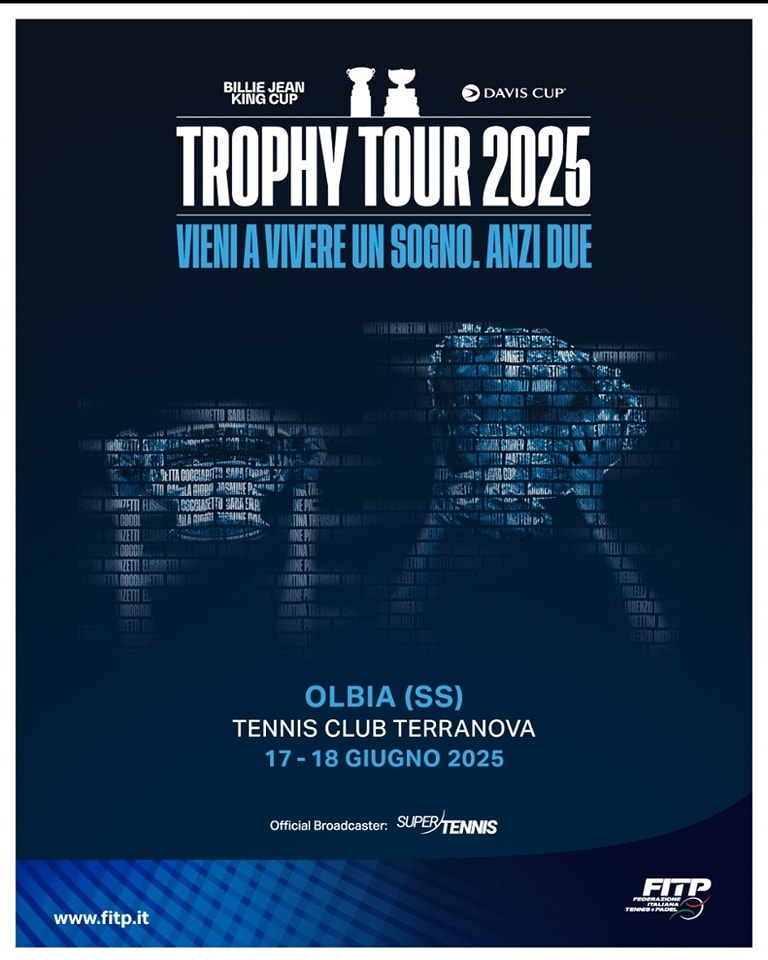 I trofei della Coppa Davis e della Billie Jean King Cup esposti al Tc Terranova