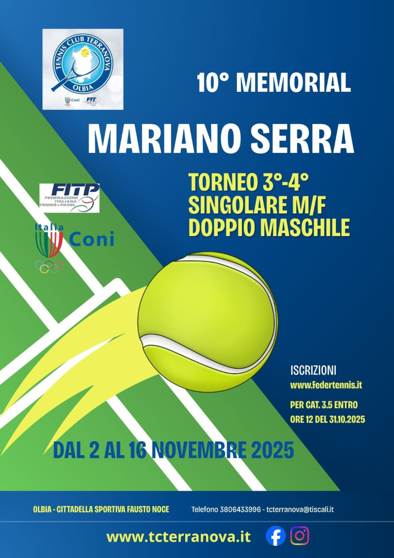 10^ Torneo Memorial Mariano Serra 4^ cat. M/F 2025